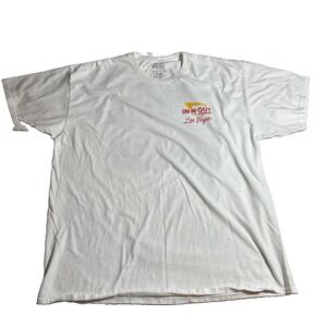 In-N-Out Burger Las Vegas T-Shirt Mens XXL White Mike Rider Hollywood Cars 2018